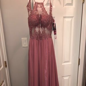 Mauve (pink) colored prom dress